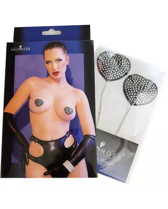 CHILIROSE - CR 4662 CACHE TÉTONS ARGENT & NOIR