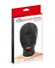 Cagoule BDSM bouche ouverte - Fetish Tentation