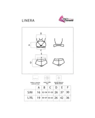 LIVCO CORSETTI FASHION - LINERA FOR THE SENSES COLLECTION SOUTIEN-GORGE + CULOTTE NOIR L/XL