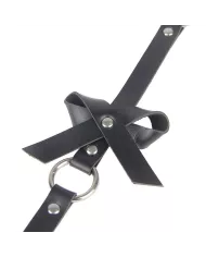 SUBBLIME - HARNAIS DE JAMBE CHAÎNE CUIR NOIR TAILLE UNIQUE