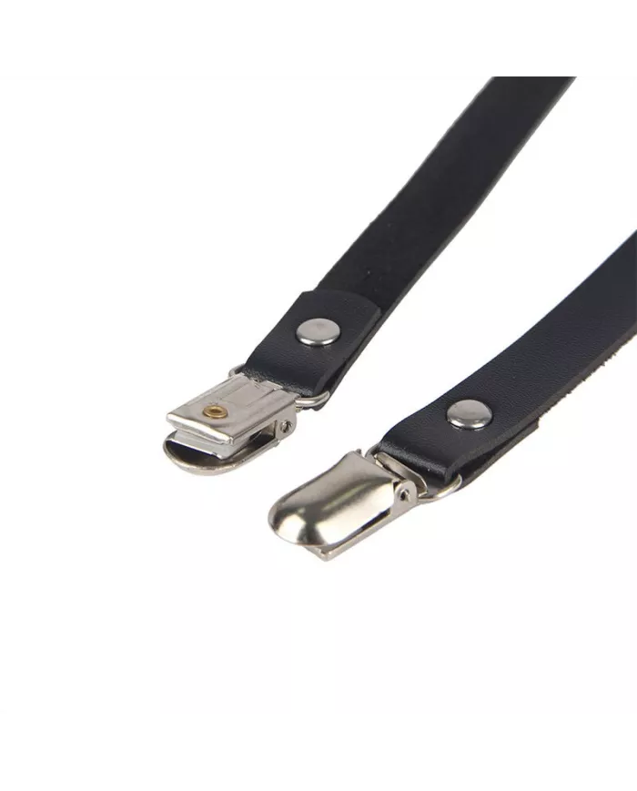 SUBBLIME - HARNAIS DE JAMBE CHAÎNE CUIR NOIR TAILLE UNIQUE