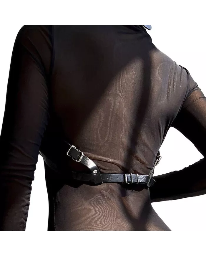 SUBBLIME - HARNAIS POITRINE EN CUIR NOIR TAILLE UNIQUE