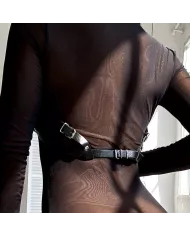 SUBBLIME - HARNAIS POITRINE EN CUIR NOIR TAILLE UNIQUE