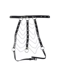 SUBBLIME - HARNAIS POITRINE CHAÎNE S EN CUIR NOIR TAILLE UNIQUE