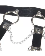 SUBBLIME - HARNAIS POITRINE CHAÎNE S EN CUIR NOIR TAILLE UNIQUE