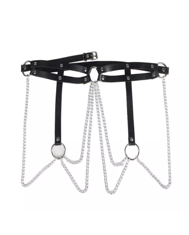 SUBBLIME - CHAINE BAGUE CUIR CEINTURE NOIR TAILLE UNIQUE SUBBLIME - CHAINE BAGUE CUIR CEINTURE NOIR TAILLE UNIQUE