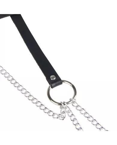 SUBBLIME - CHAINE BAGUE CUIR CEINTURE NOIR TAILLE UNIQUE SUBBLIME - CHAINE BAGUE CUIR CEINTURE NOIR TAILLE UNIQUE