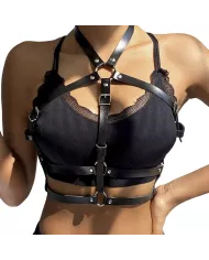 SUBBLIME - HARNAIS POITRINE ANNEAU CUIR NOIR TAILLE UNIQUE SUBBLIME - HARNAIS POITRINE ANNEAU CUIR NOIR TAILLE UNIQUE