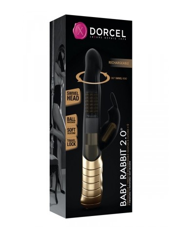 Vibro rechargeable Baby Rabbit noir 2.0 - Dorcel