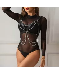 SUBBLIME - SOUTIEN-GORGE HARNAIS AVEC CHAÎNE DÉTAIL TAILLE UNIQUE SUBBLIME - SOUTIEN-GORGE HARNAIS AVEC CHAÎNE DÉTAIL TAILLE UNIQUE