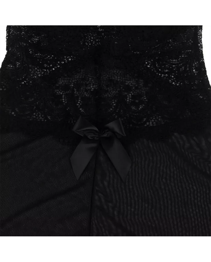 SUBBLIME - TISSU TULLE BABYDOLL AVEC DENTELLE ET DÉTAIL FLEUR NOIR S/M