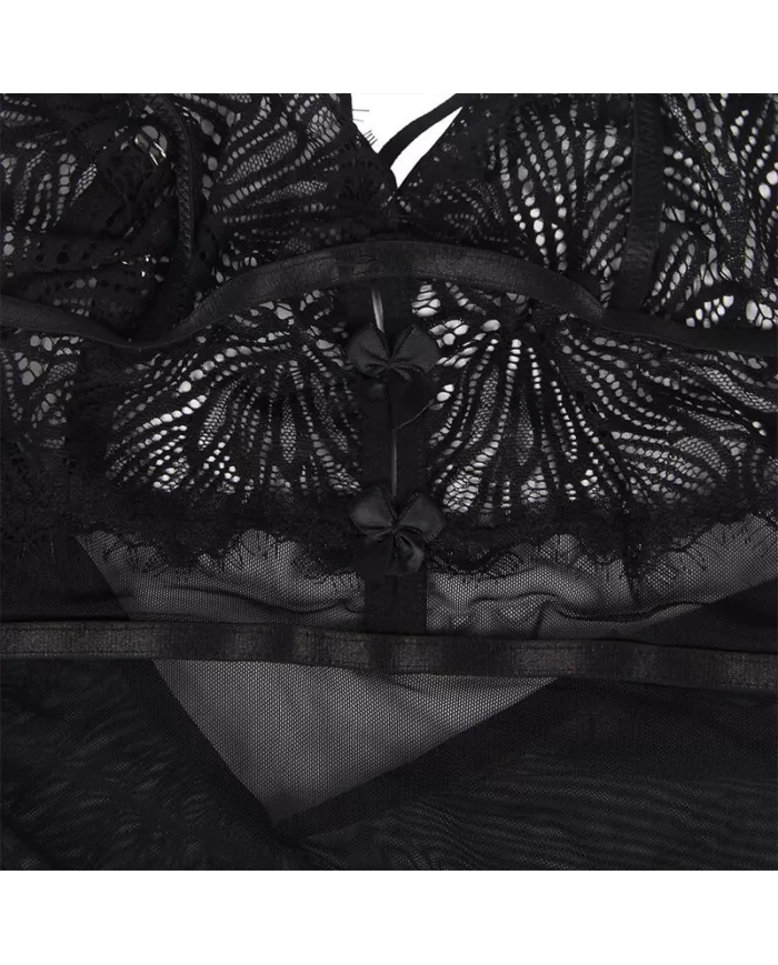 SUBBLIME - BABYDOLL  BRETELLES EN DENTELLE RÉGLABLES NOIR L/XL