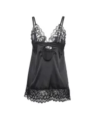SUBBLIME - BABYDOLL AVEC POITRINE IMPRIMÉ FLEURI NOIR S/M SUBBLIME - BABYDOLL AVEC POITRINE IMPRIMÉ FLEURI NOIR S/M