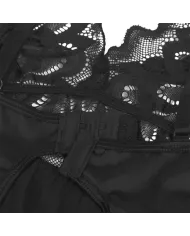 SUBBLIME - BABYDOLL AVEC POITRINE IMPRIMÉ FLEURI NOIR S/M SUBBLIME - BABYDOLL AVEC POITRINE IMPRIMÉ FLEURI NOIR S/M