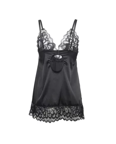 SUBBLIME - BABYDOLL AVEC POITRINE IMPRIMÉ FLEURI NOIR L/XL