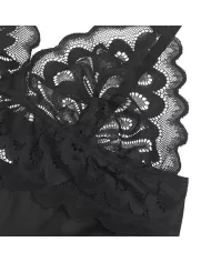 SUBBLIME - BABYDOLL AVEC POITRINE IMPRIMÉ FLEURI NOIR L/XL