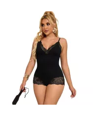 SUBBLIME - TEDDY DÉTAIL DENTELLE FLORALE NOIR L/XL