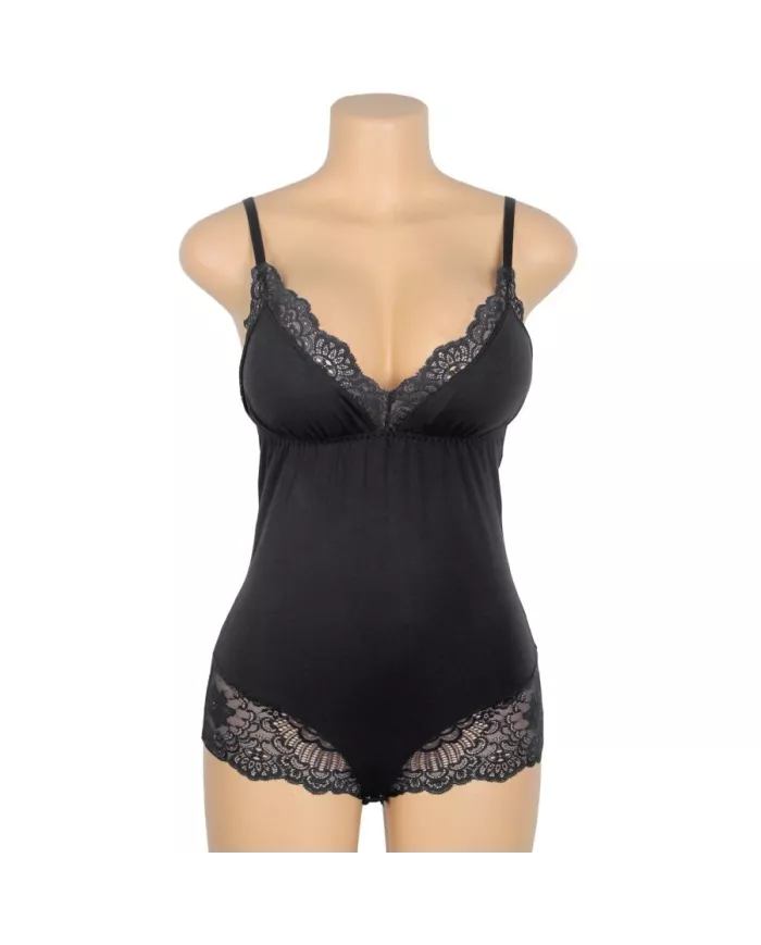 SUBBLIME - TEDDY DÉTAIL DENTELLE FLORALE NOIR L/XL