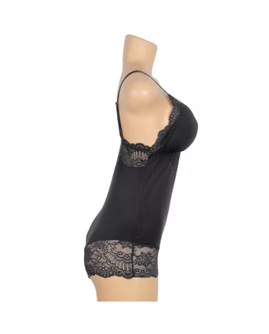 SUBBLIME - TEDDY DÉTAIL DENTELLE FLORALE NOIR L/XL