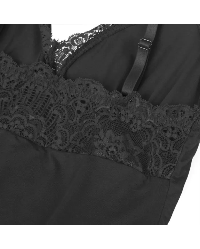 SUBBLIME - TEDDY DÉTAIL DENTELLE FLORALE NOIR L/XL