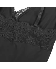 SUBBLIME - TEDDY DÉTAIL DENTELLE FLORALE NOIR L/XL