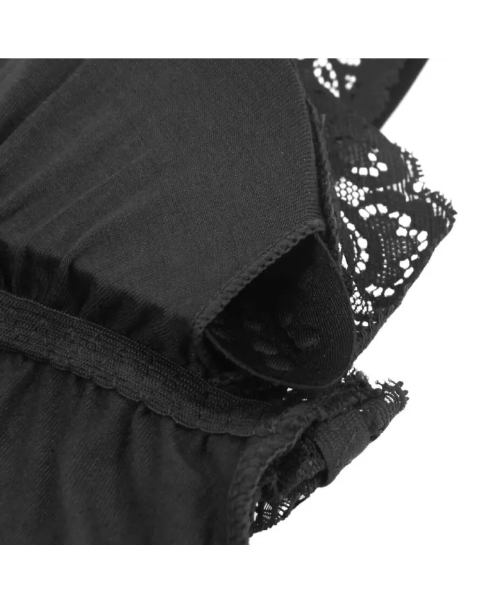 SUBBLIME - TEDDY DÉTAIL DENTELLE FLORALE NOIR L/XL