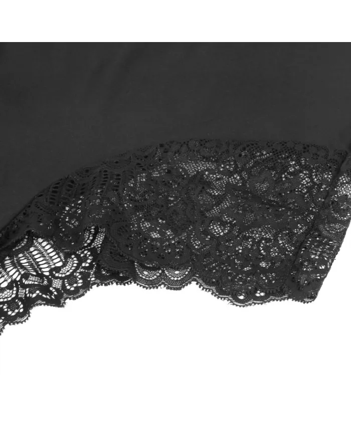 SUBBLIME - TEDDY DÉTAIL DENTELLE FLORALE NOIR L/XL