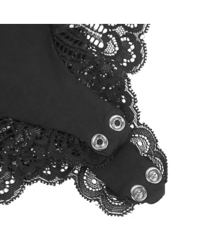 SUBBLIME - TEDDY DÉTAIL DENTELLE FLORALE NOIR L/XL