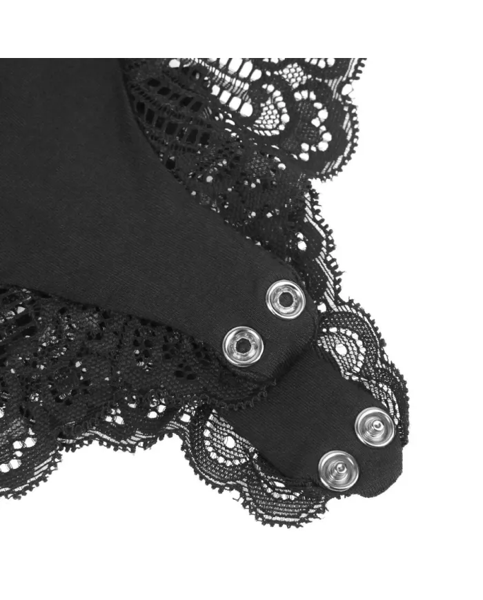 SUBBLIME - TEDDY DÉTAIL DENTELLE FLORALE NOIR L/XL