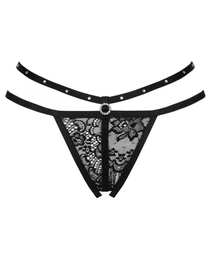 LIVCO CORSETTI FASHION - STRING NOMADE SANS CROTCHLESS NOIR