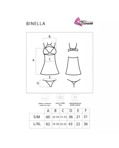 LIVCO CORSETTI FASHION - ENSEMBLE BINELLA BABYDOLL + THONG NOIR