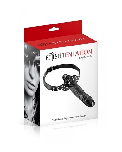 Bâillon double gode black - Fetish Tentation