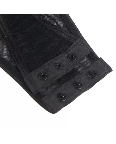 SUBBLIME - TEDDY AVEC JARRETIÈRE DÉTAIL POITRINE NOIR L/XL