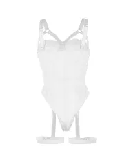 SUBBLIME - TEDDY AVEC JARRETIÈRE DÉTAIL POITRINE BLANC S/M