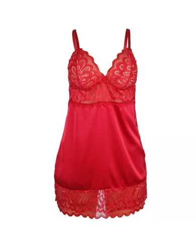 SUBBLIME - BABYDOLL EN SATIN AVEC DENTELLE ROUGE S/M