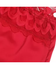 SUBBLIME - BABYDOLL EN SATIN AVEC DENTELLE ROUGE L/XL SUBBLIME - BABYDOLL EN SATIN AVEC DENTELLE ROUGE L/XL