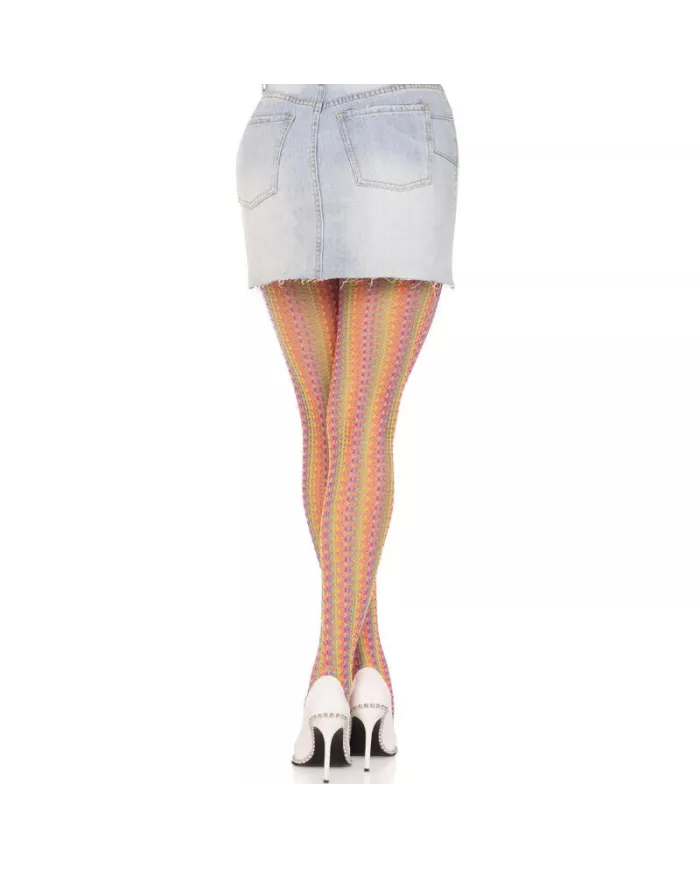 LEG AVENUE - BAS AU CROCHET MULTICOLORE