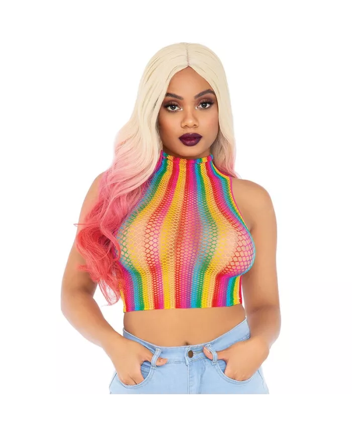 LEG AVENUE - HAUT EN FILET MULTICOLORE