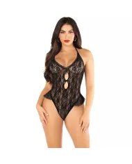 LEG AVENUE - BODY AVEC NOEUD ET VOLANTS NOIR TAILLE UNIQUE