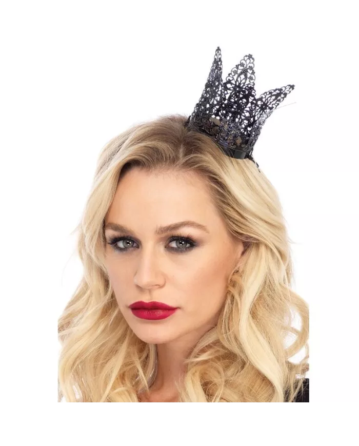 LEG AVENUE - MINI COURONNE EN FILIGRANE MÉTAL NOIR