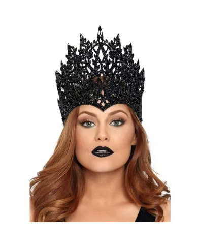 LEG AVENUE - COURONNE AVEC PAILLETTES ET BIJOUX NOIR