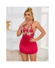 SUBBLIME - 954123 BABYDOLL AVEC DESSIN FLORAL ROUGE S/M SUBBLIME - 954123 BABYDOLL AVEC DESSIN FLORAL ROUGE S/M