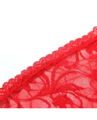 SUBBLIME - 954208 BABYDOLL EN DENTELLE À BRETELLES RÉGLABLES ROUGE S/M SUBBLIME - 954208 BABYDOLL EN DENTELLE À BRETELLES RÉGLABLES ROUGE S/M
