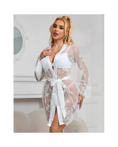 SUBBLIME - 954376 CHEMISE DE NUIT À MANCHES LONGUES À MOTIF FLORAL BLANC L/XL