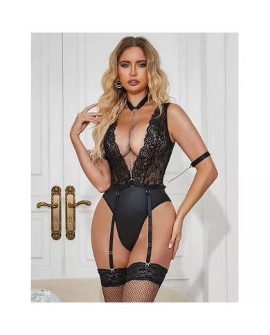 SUBBLIME - 954383 BODY SEXY AVEC PORTE-JARRETELLES NOIR S/M