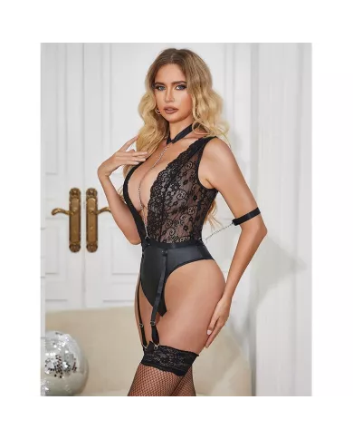 SUBBLIME - 954383 BODY SEXY AVEC PORTE-JARRETELLES NOIR S/M