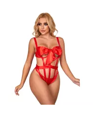 SUBBLIME - 954475 BODY SEXY AJOURÉ AVEC NOEUD ROUGE L/XL