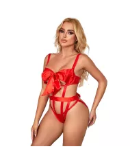 SUBBLIME - 954475 BODY SEXY AJOURÉ AVEC NOEUD ROUGE L/XL