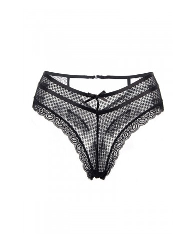 Tanga noir dentelle - Paris Hollywood