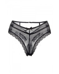 Tanga noir dentelle - Paris Hollywood